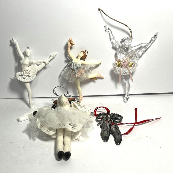 Vintage Ballerina Dancer Themed Ornaments set of 5 - Picture 1 of 7